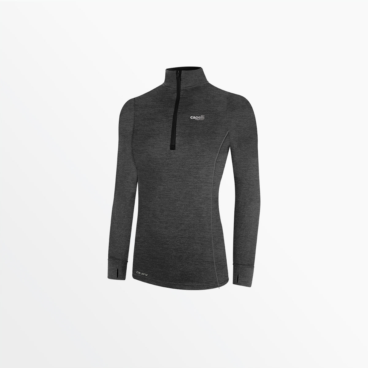 Women's 1/4 Zip Running Top Capelli Sport XS Dark Heather Grey