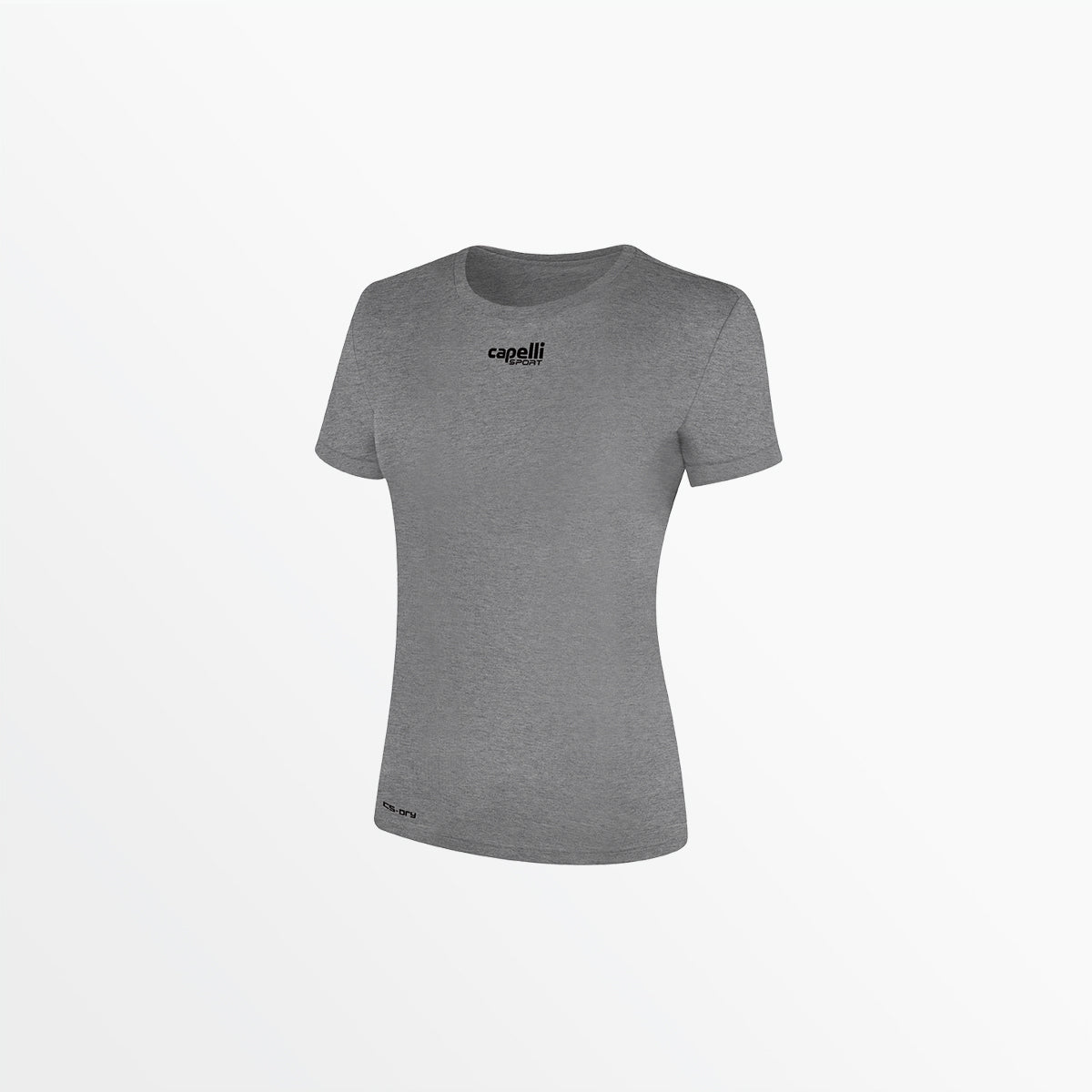 Women's Basics Crew Neck Poly Tee Capelli Sport M Light Heather Grey