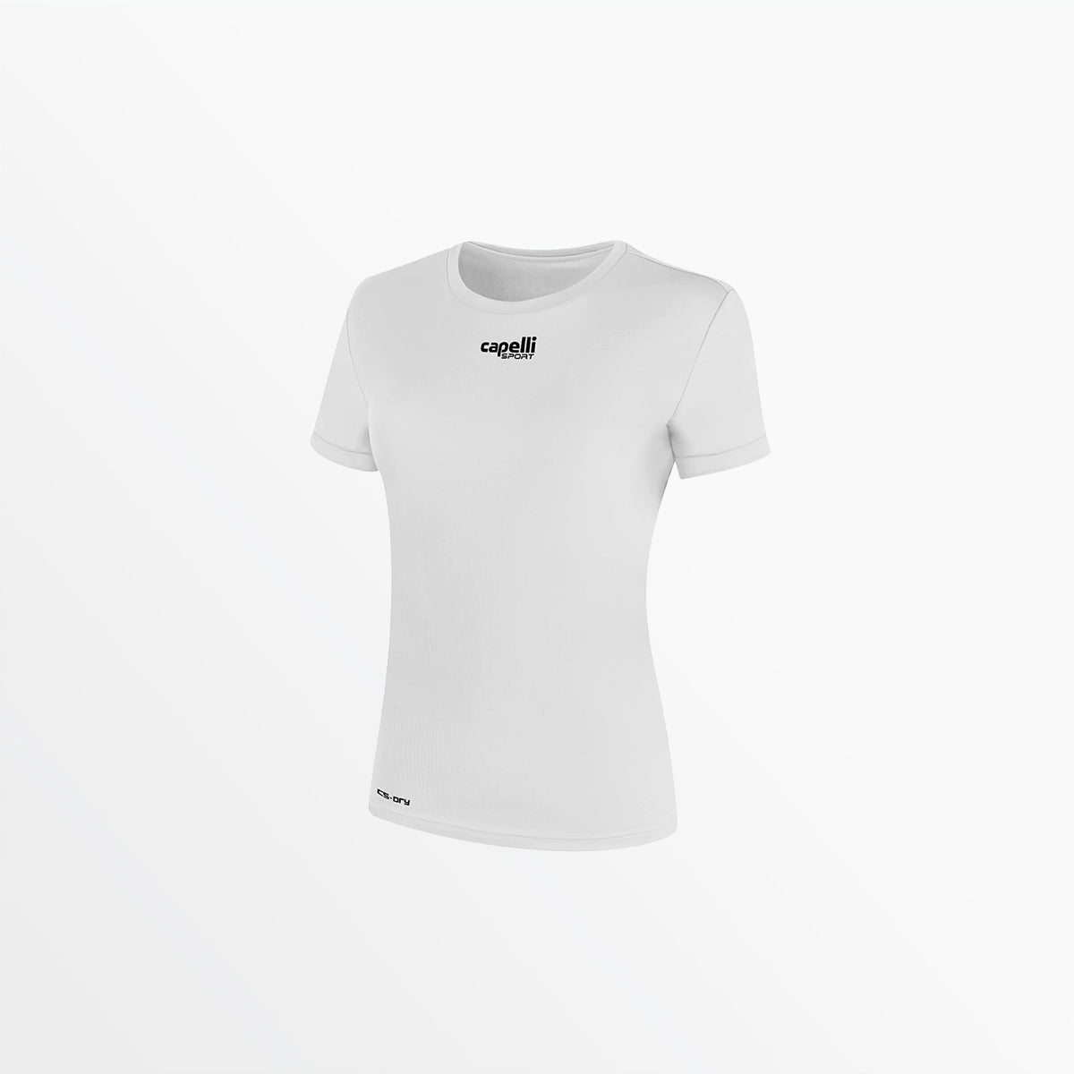 Women's Basics Crew Neck Poly Tee Capelli Sport XS White