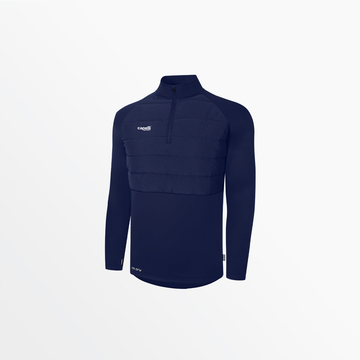 Men's Basics Therma Fleece Woven Front 1/4 Zip Top Capelli Sport Navy S