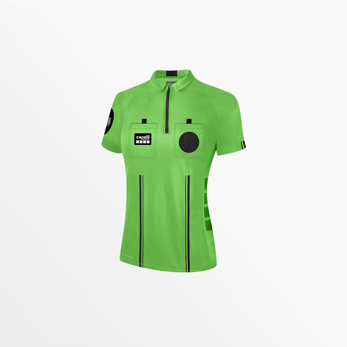 Women's Official Referee 1/4 Zip Short Sleeve Jersey Capelli Sport XS Referee Green