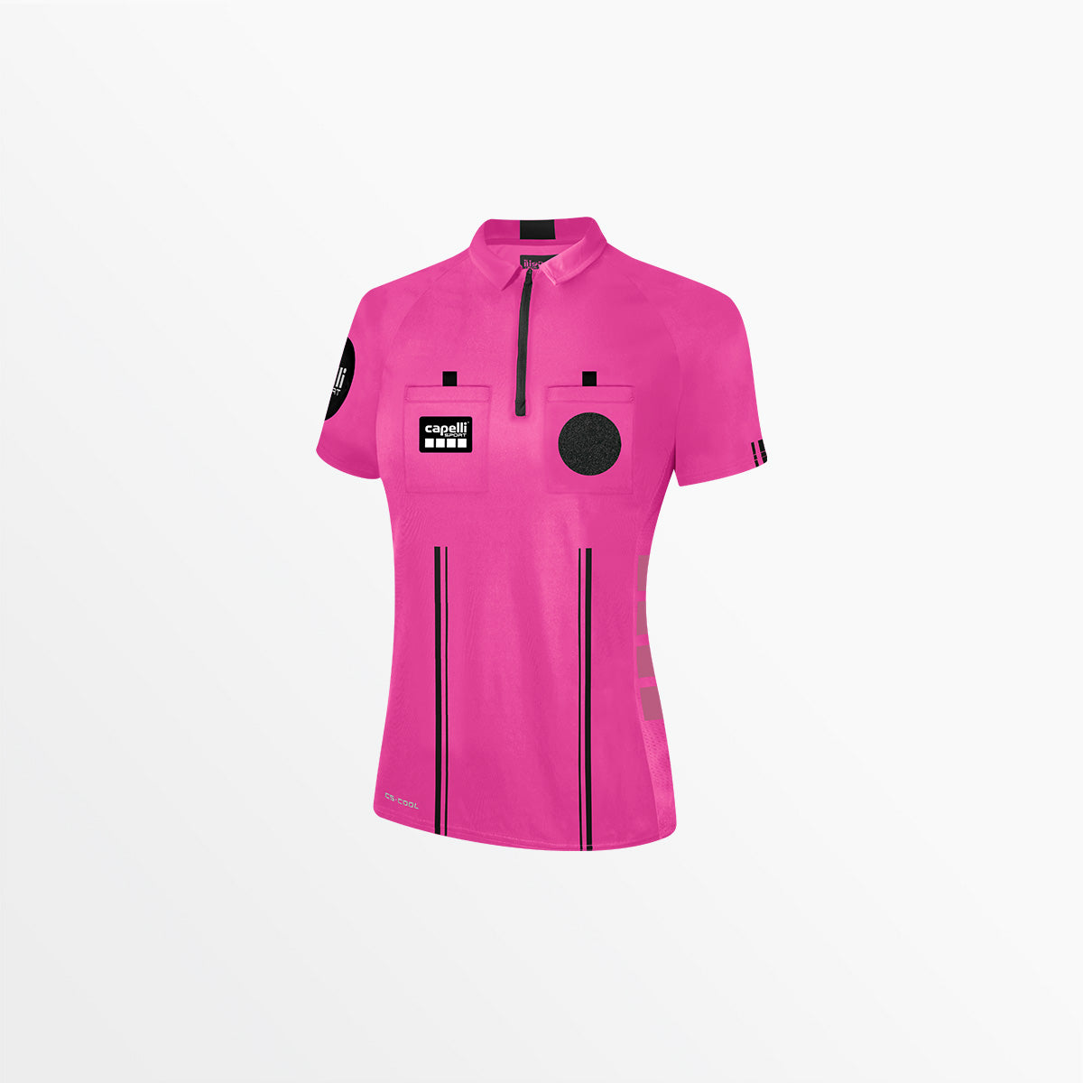 Women's Official Referee 1/4 Zip Short Sleeve Jersey Capelli Sport XS Referee Pink