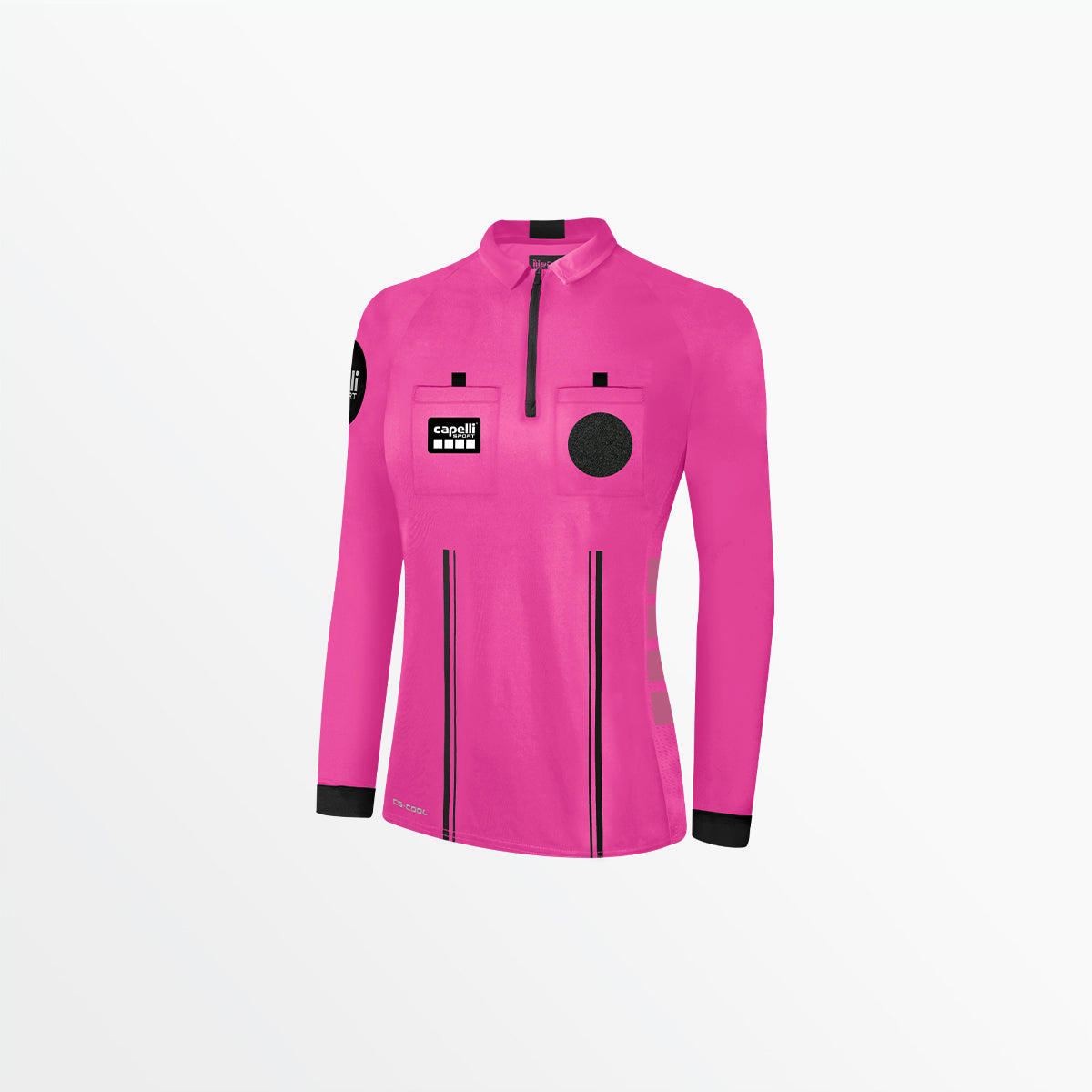 Women's Official Referee 1/4 Zip Long Sleeve Jersey Capelli Sport XS Referee Pink