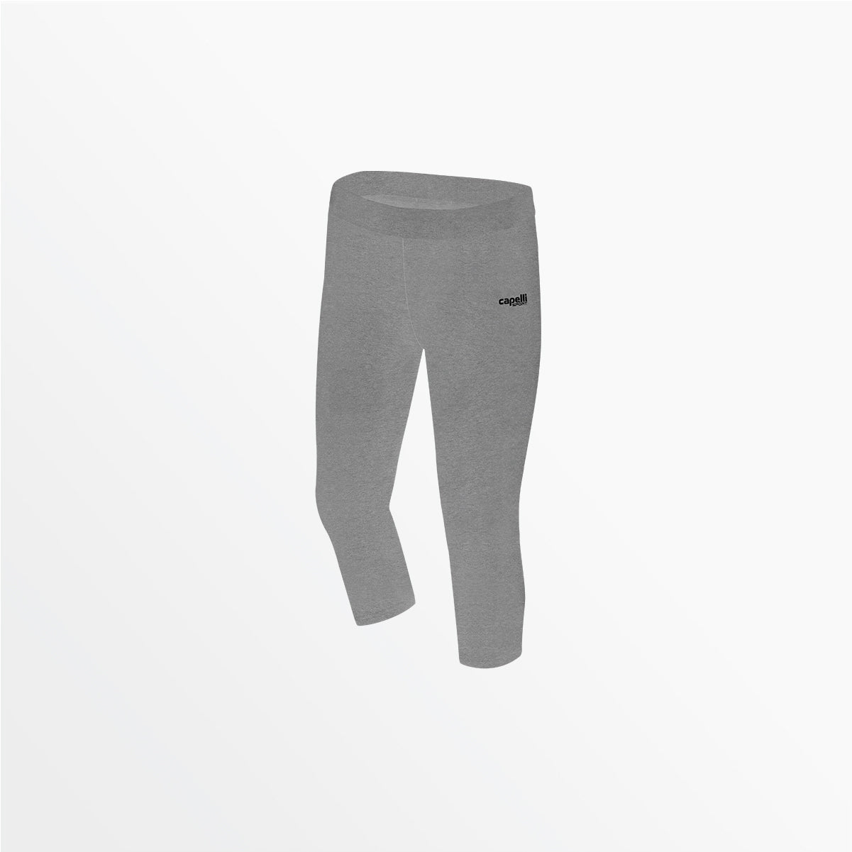 Girl's Mid Rise 3/4 Cotton Leggings Capelli Sport S Light Heather Grey