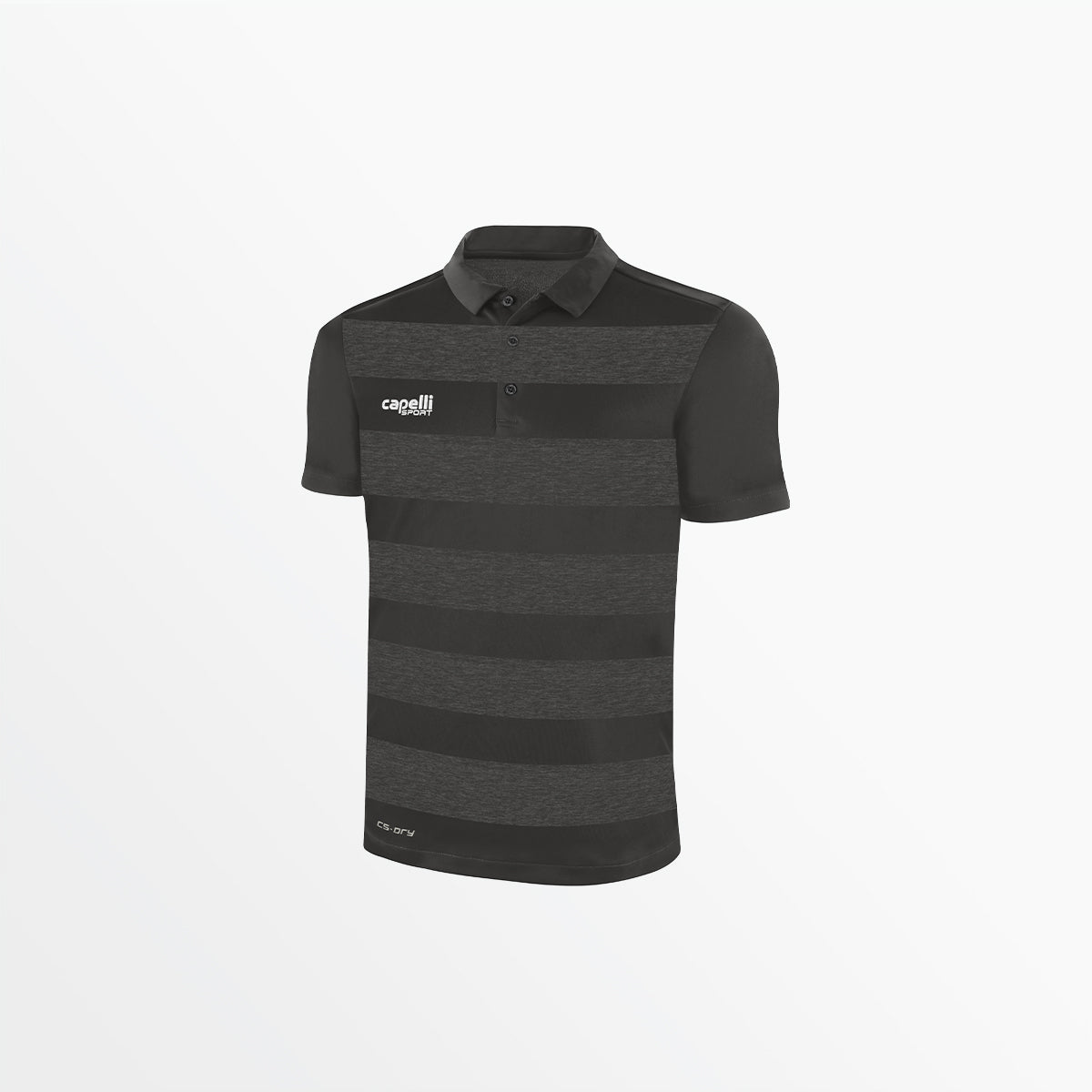 Men's Classic Stripe Poly Polo Capelli Sport S Dark Grey