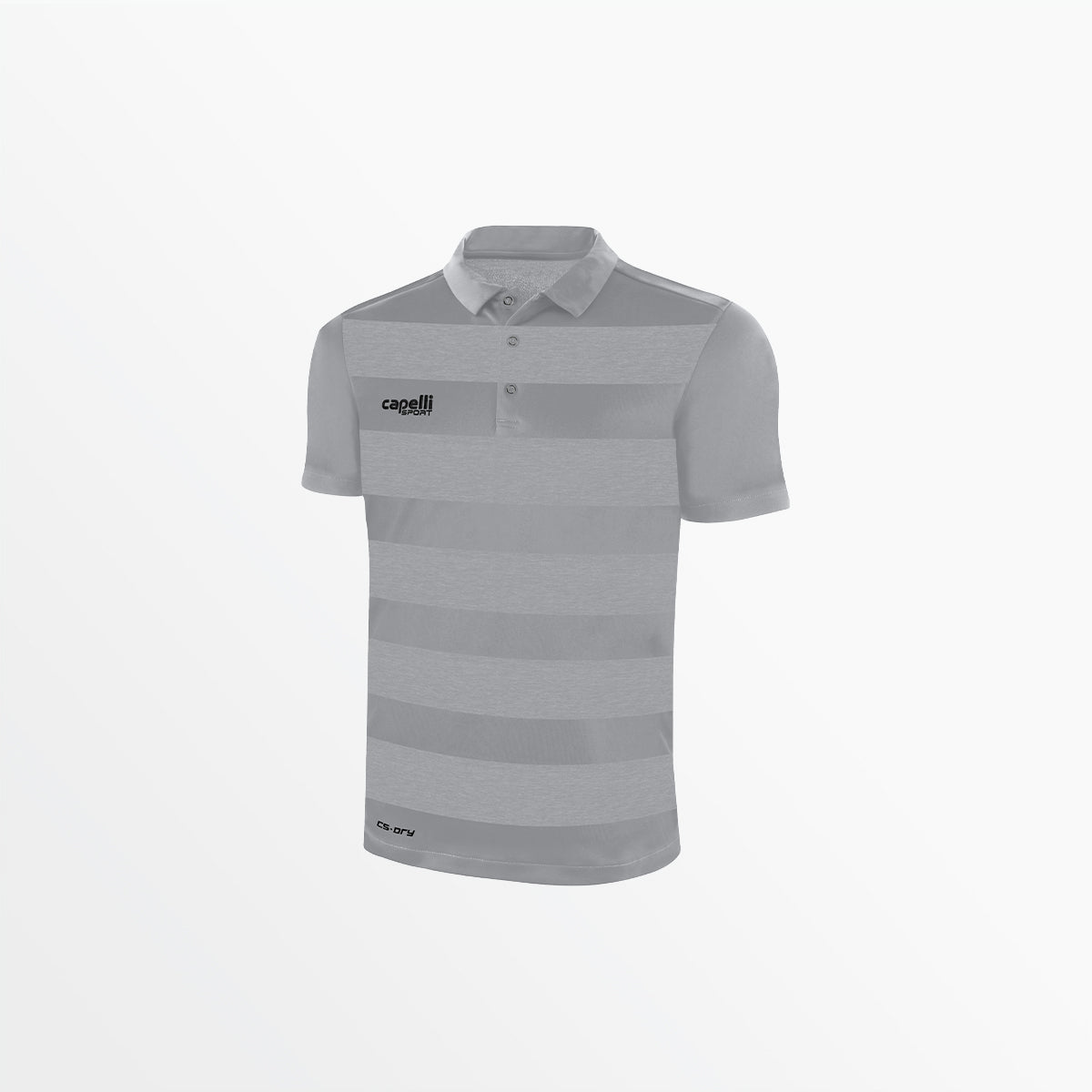 Men's Classic Stripe Poly Polo Capelli Sport S Light Grey