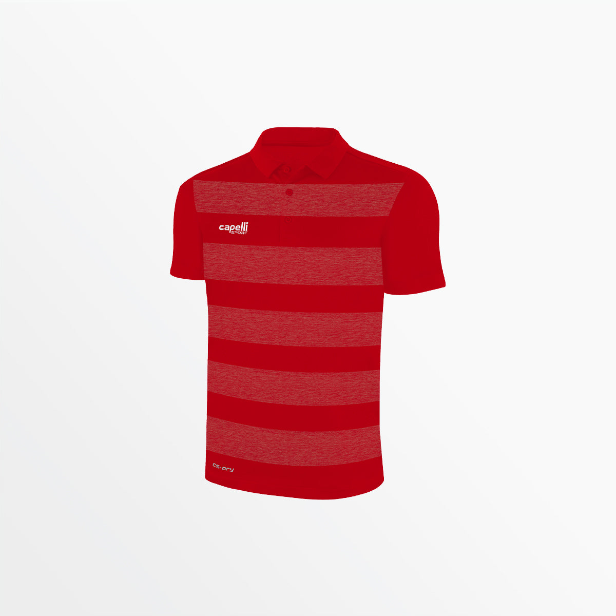 Men's Classic Stripe Poly Polo Capelli Sport S Red