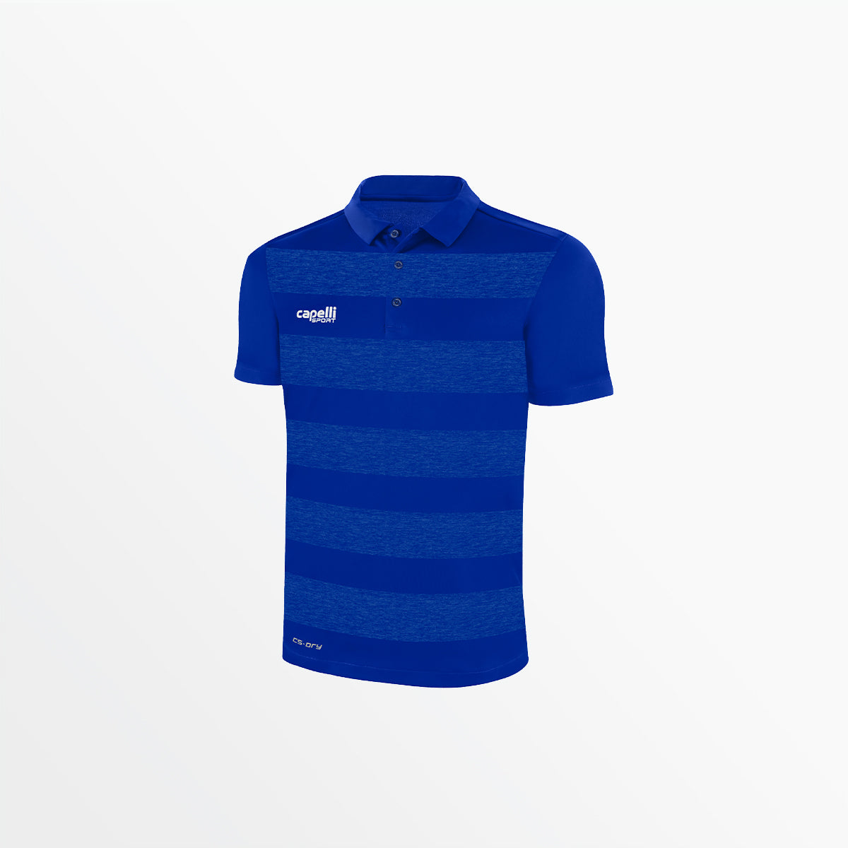 Men's Classic Stripe Poly Polo Capelli Sport S Royal Blue