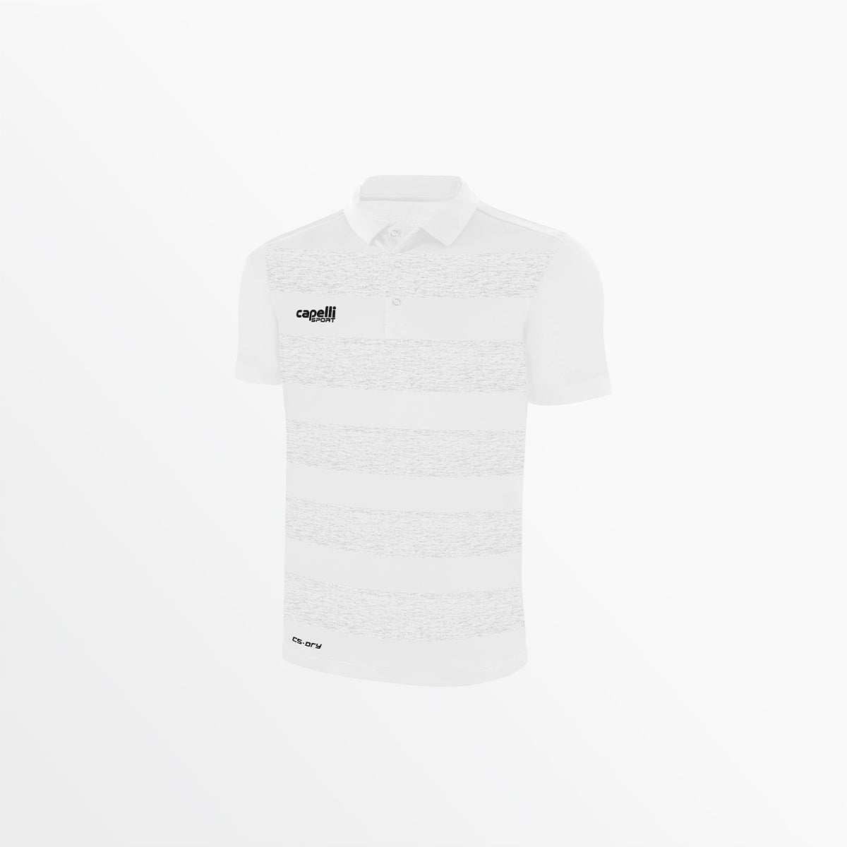 Men's Classic Stripe Poly Polo Capelli Sport S White