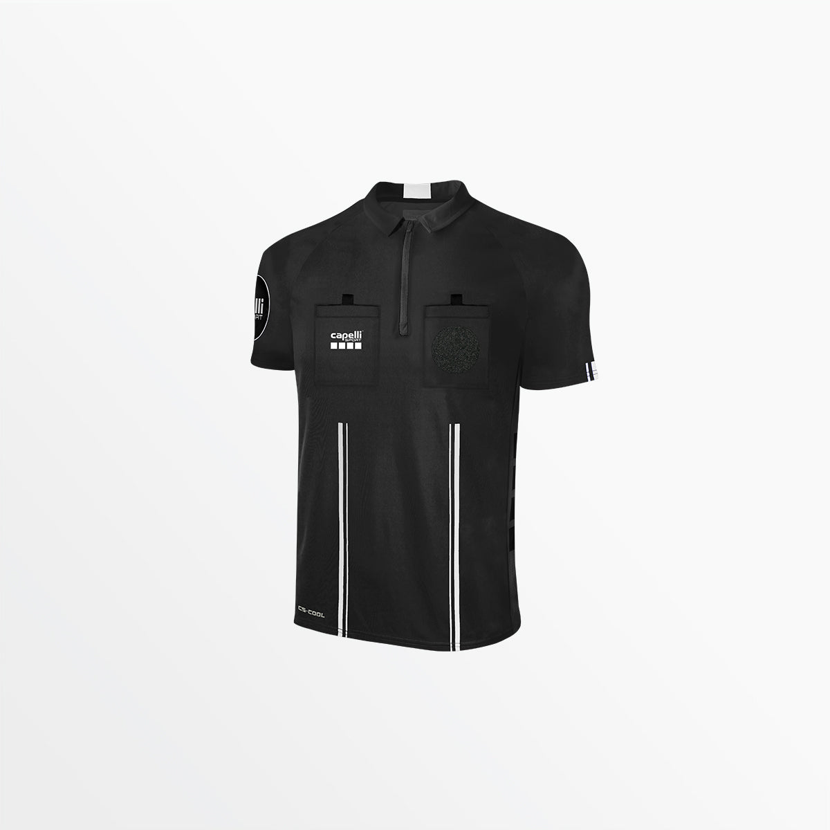 Adult Official Referee 1/4 Zip Short Sleeve Jersey Capelli Sport XS Black